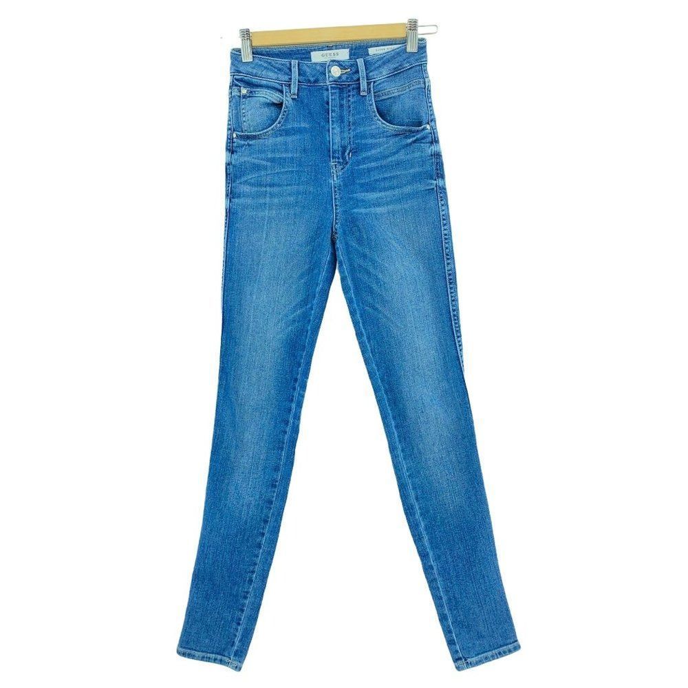 GUESS Super High Rise Medium Wash Jeans